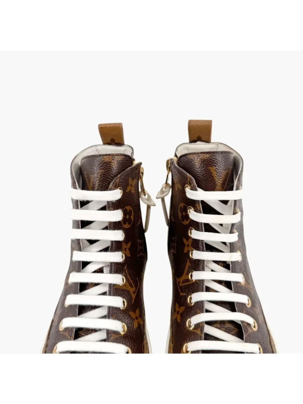 Louis Vuitton Stellar High Top Sneaker Boots Size 36.5 US 6.5 Brown LV Monogram